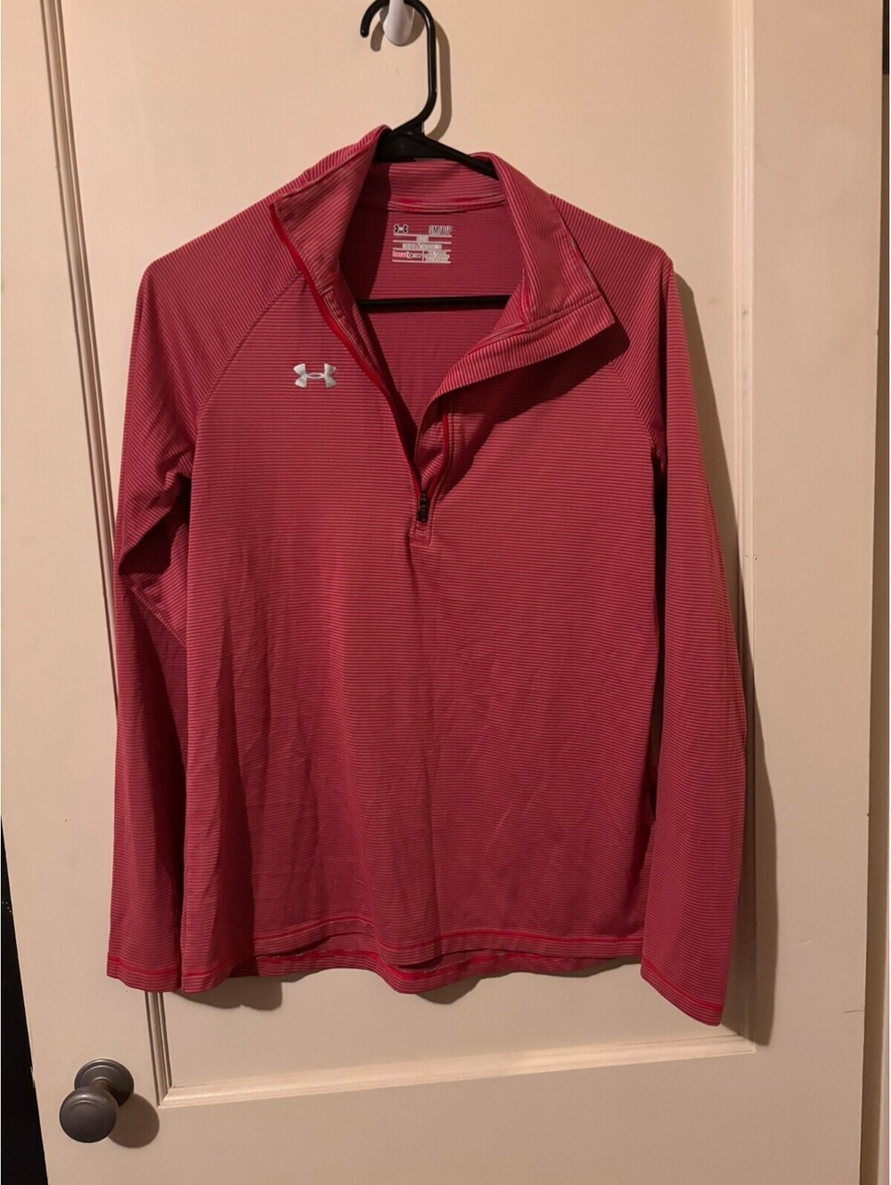 Under Armour womens quarter zip long sleeve pullover red